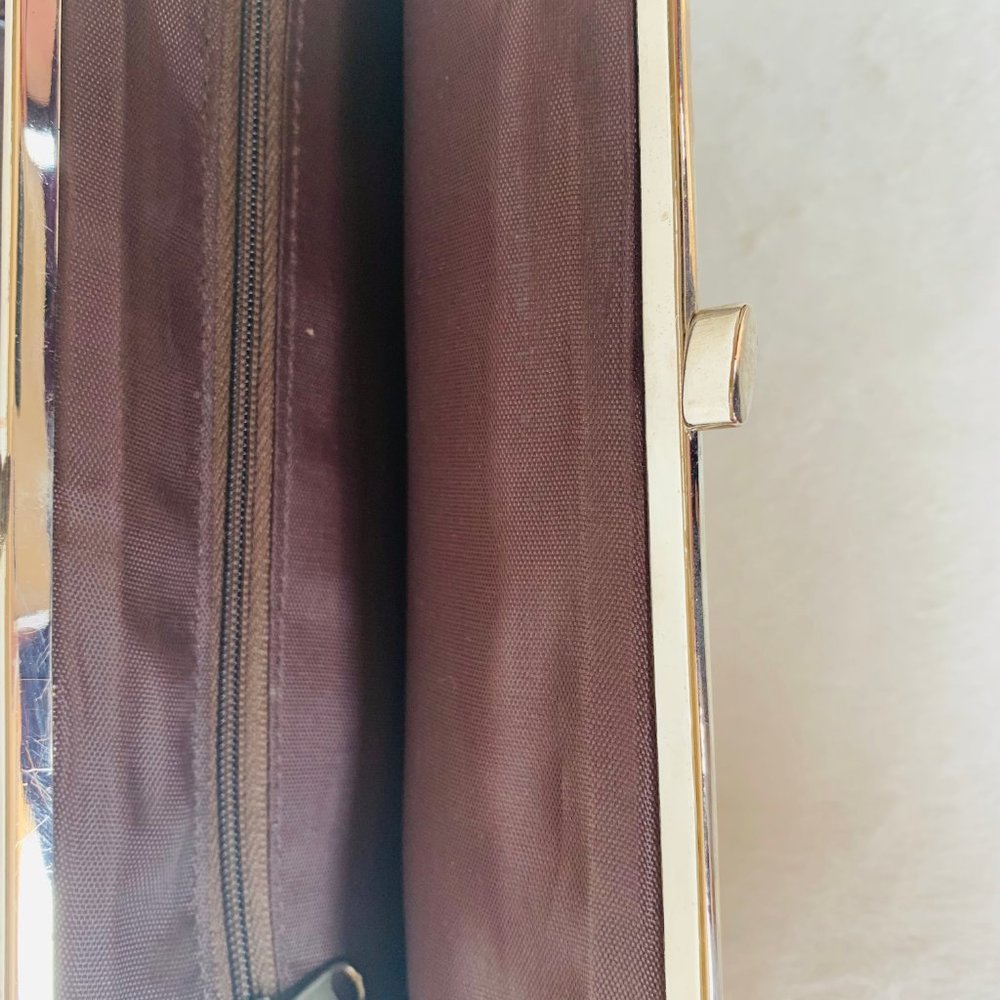 Purple Black Python Print Split Clutch Vegan Bag - image 7